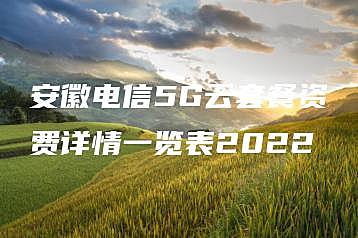 安徽电信5G云套餐资费详情一览表2022